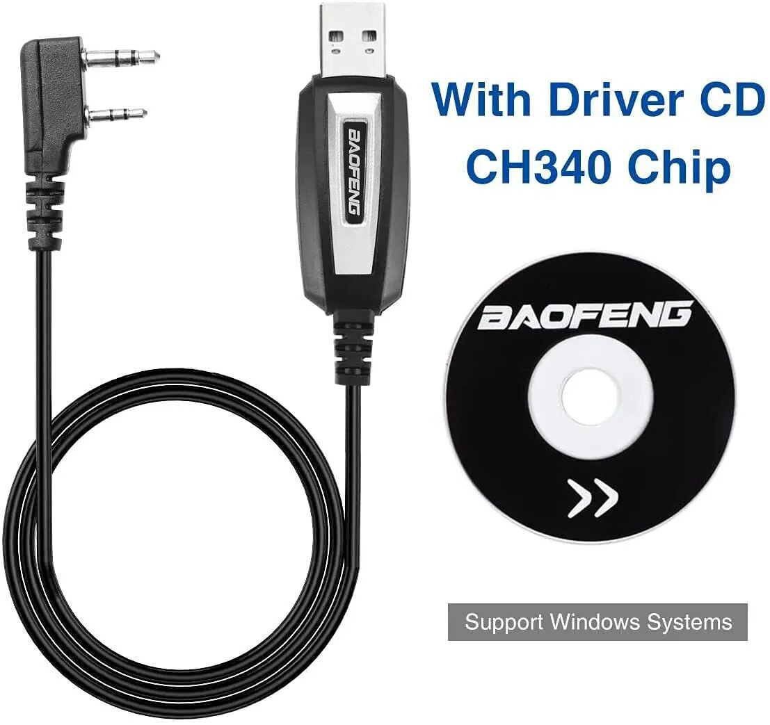 Cable de programación USB con CD para Baofeng UV-5R 82 888S UV-S9PLUS UV-13 16 17 21 Pro Quansheng UV-K5 5R Plus Walkie Talkie Radio - imagen 3