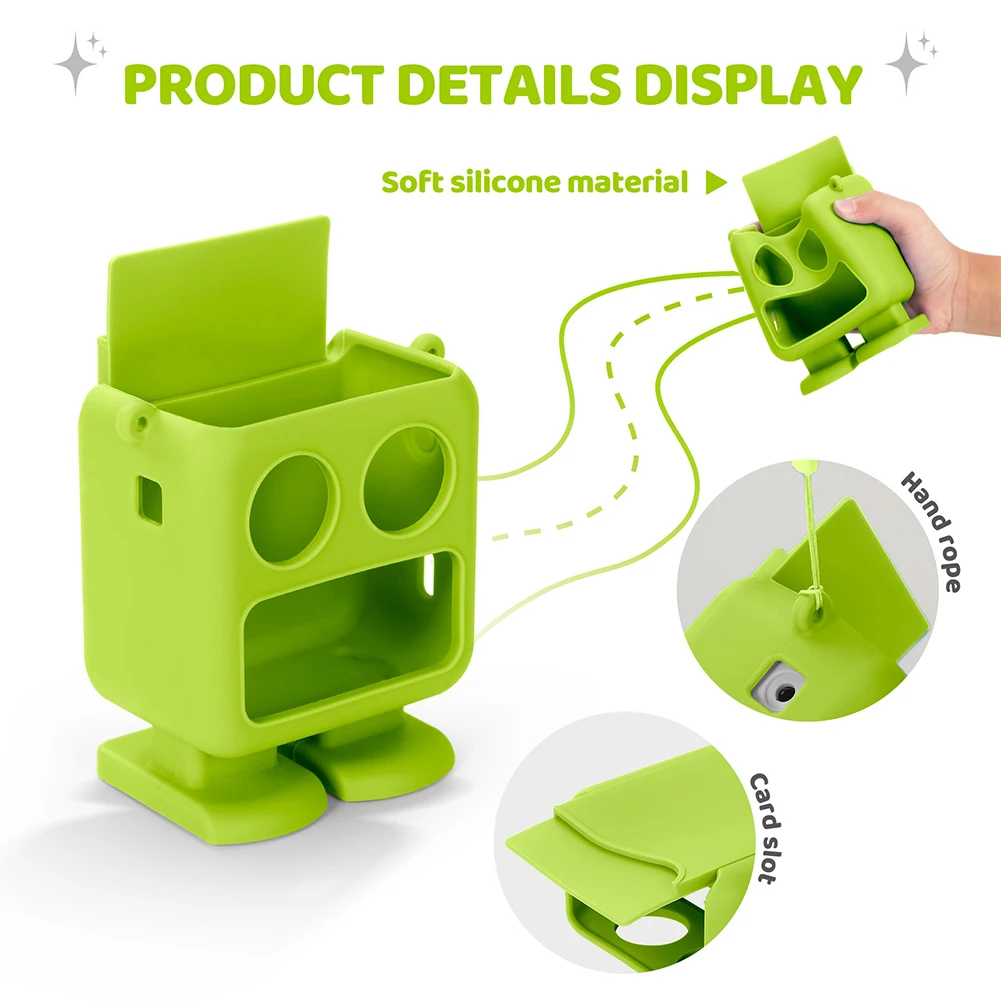 Funda protectora para Mini Player Yoto, funda de silicona de transporte impermeable con funda de silicona antideslizante para muñeca a juego - imagen 4