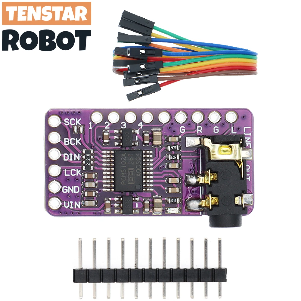 TENSTAR 3pcs PCM5102 Interface I2S DAC Decoder I2S Player Module For Raspberry Pi pHAT Format Board Digital PCM5102A Audio Board - imagen 2