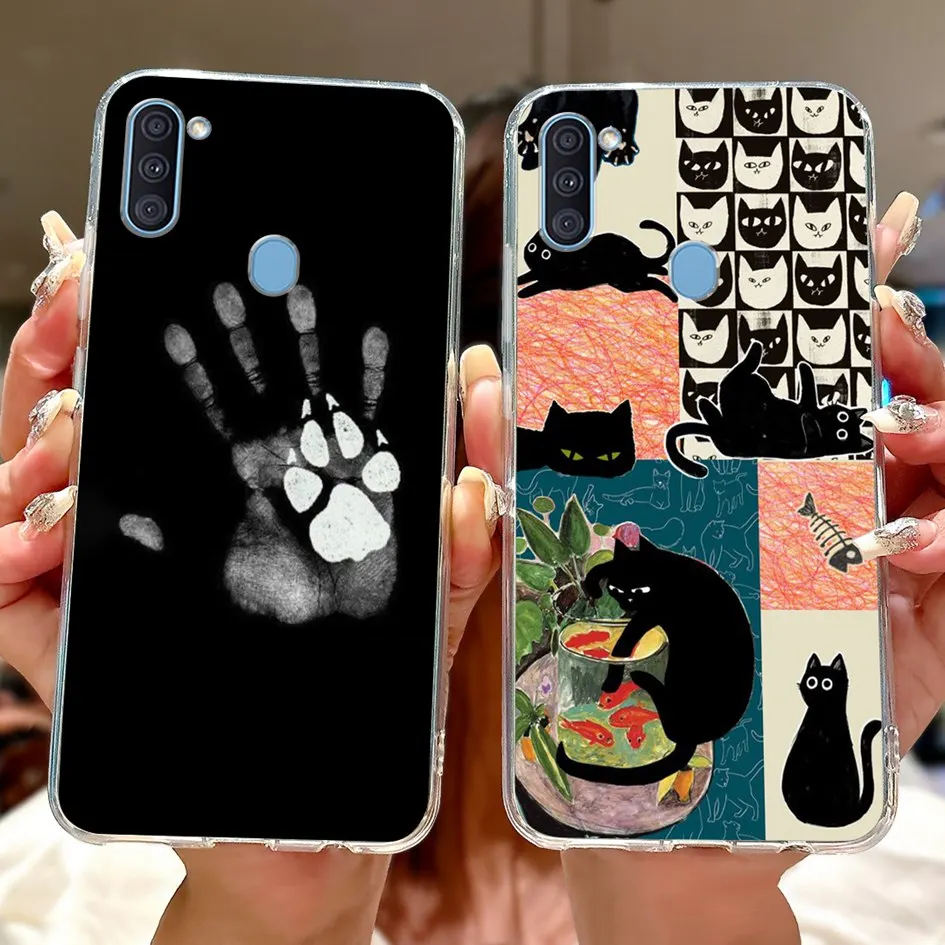 Para Samsung Galaxy A11 Funda A115 A115F Funda nueva moda flor reina Funda transparente de silicona suave para Samsung M11 M115F Etui - imagen 4