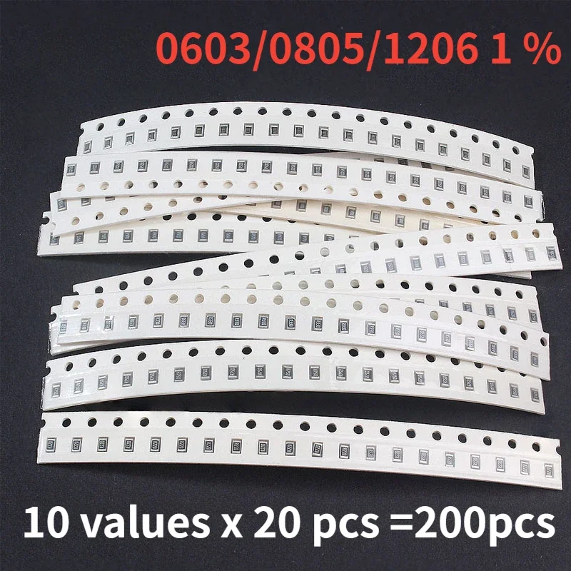 Kit surtido de resistencias SMD, precisión 0603, 0805, 1206, 10 valores, 0.1R ~ 1R Ohm, Kit electrónico de bricolaje, 1 paquete - imagen 2