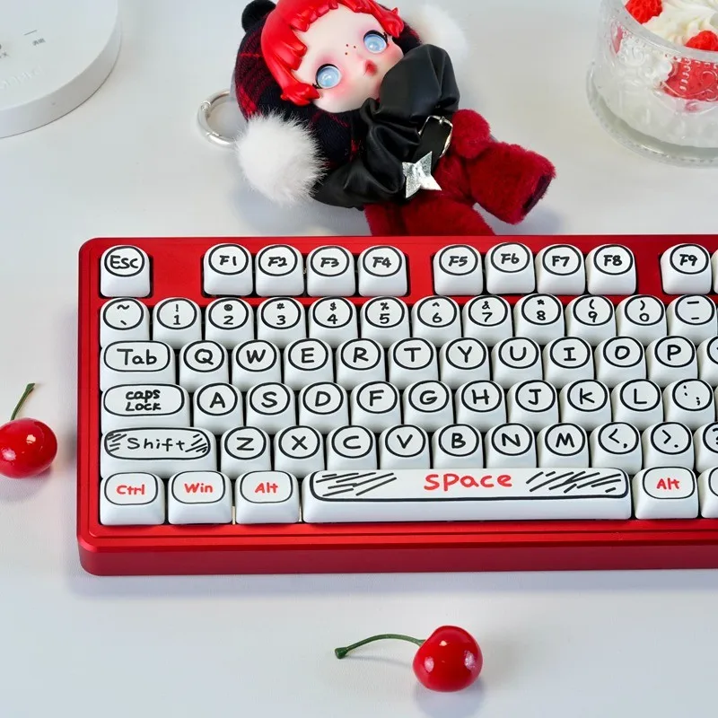 Tapa de tecla dibujada a mano, perfil MOA, Material PBT, DYE-SUB, pintura personalizada para interruptor MX, teclado mecánico 66/68/75/88/96/108