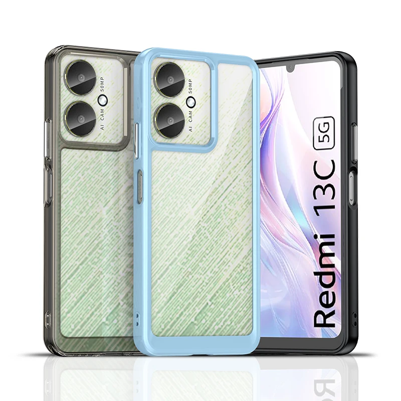 Funda protectora de silicona para Xiaomi Redmi 13C, carcasa transparente de TPU a prueba de golpes, Redmi 13C, 12C, 12, 10C - imagen 3