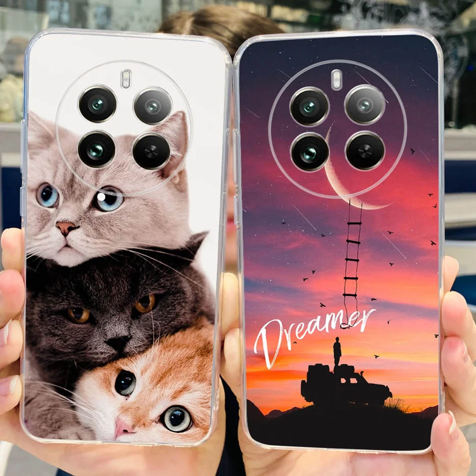 Para Realme 12 Pro Plus funda lindo gato mariposa cubierta pintada funda de teléfono de silicona transparente para Realme 12 Pro Realme12 Pro + bolsas suaves - imagen 5