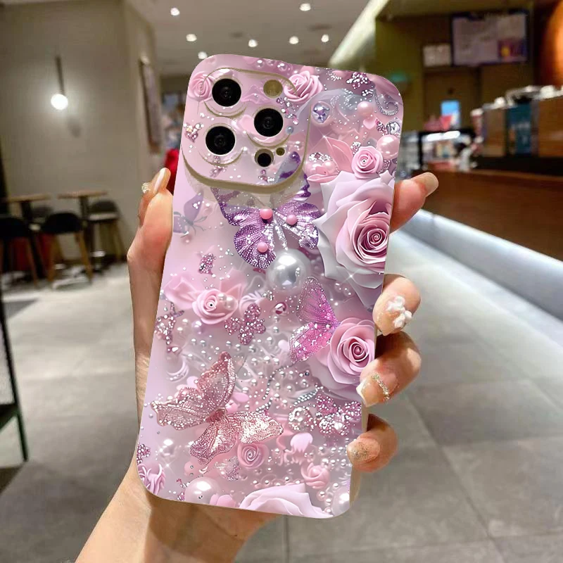 Pintura al óleo Rosa flor funda para Xiaomi Redmi Note 14 13 12 Pro Plus 12S 11S 11 10S Redmi 12 13 13C cubierta suave a prueba de golpes