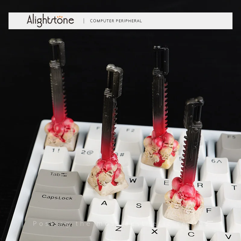 Juego de teclas con tema Alightstone, teclas originales personalizadas hechas a mano con cruz en relieve de resina 3D para accesorios de teclado mecánico, regalo - imagen 2