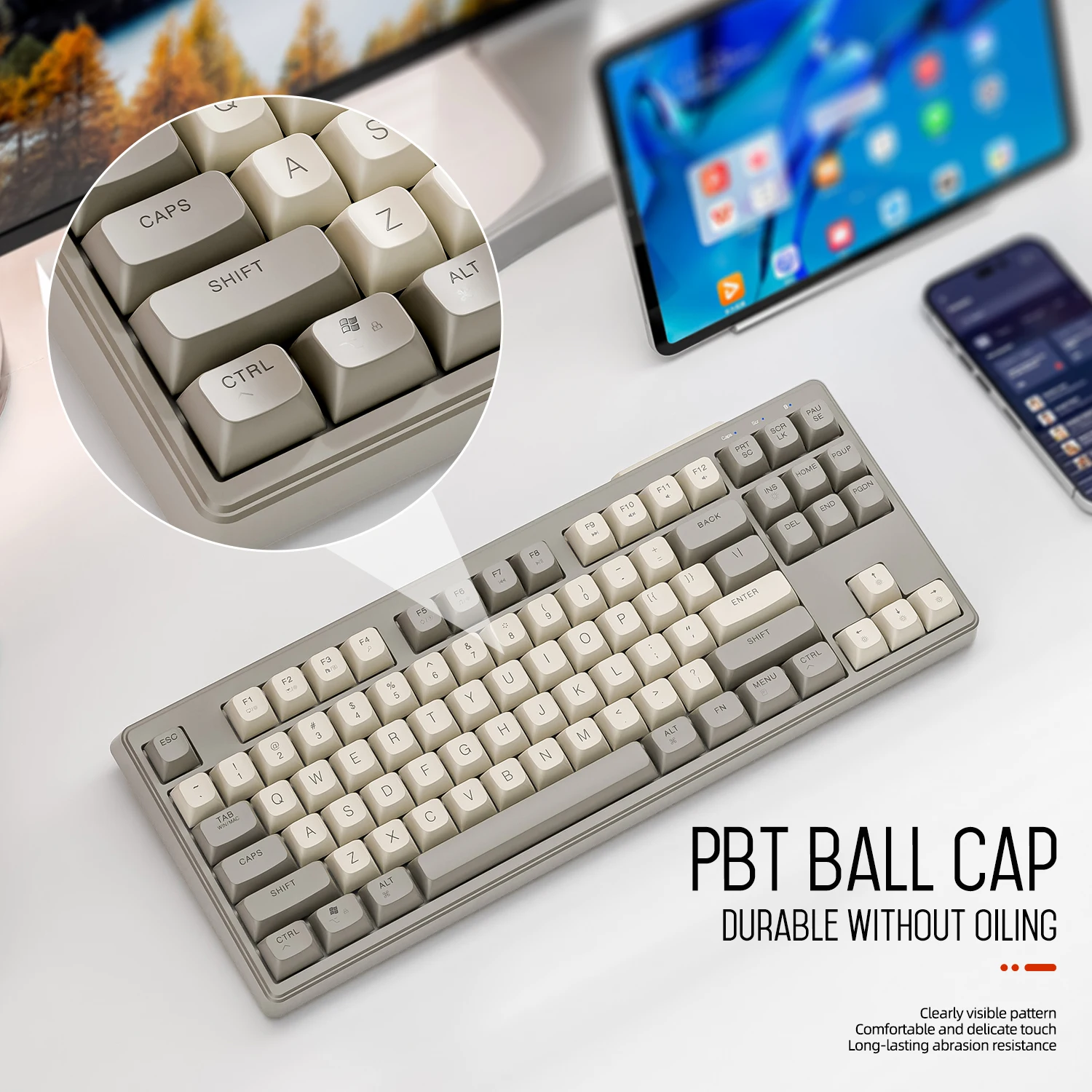 Teclado mecánico inalámbrico M87 modo Dual, sensación táctil silenciosa, retroiluminación RGB para juegos, teclas PBT duraderas para PC, portátil, oficina - imagen 5