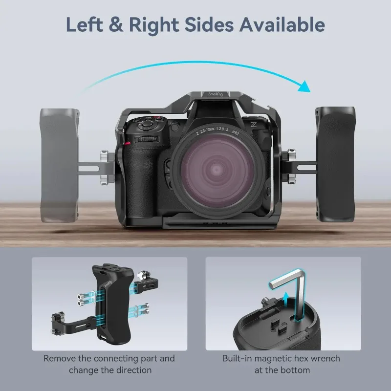 SmallRig 4015 mango lateral roscado mango de cámara DSLR aleación de aluminio acero inoxidable silicona mango lateral Universal piezas de cámara - imagen 4