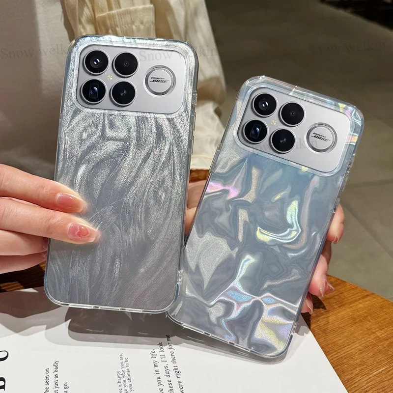 Funda rígida de lujo con gradiente plateado láser para Xiaomi Redmi K90 Pro Max RedmiK90 Pro Max ProMax PC, funda trasera de TPU para teléfono - imagen 3