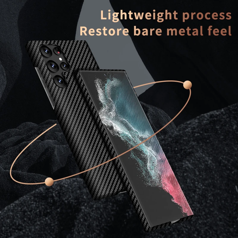 Funda de Kevlar Magsafe para Samsung Galaxy, carcasa trasera de fibra de carbono, carga inalámbrica magnética, S23, S22, S21 Ultra Plus, 5G - imagen 3