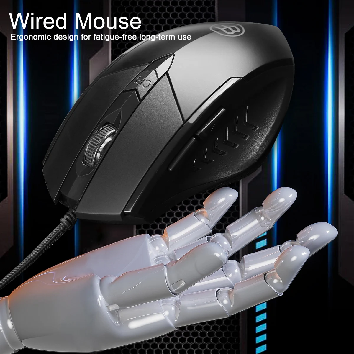 Ratón ergonómico con cable y 6 botones, ratones de oficina y hogar para portátiles, ordenadores Windows, aspiradoras y PC - imagen 5