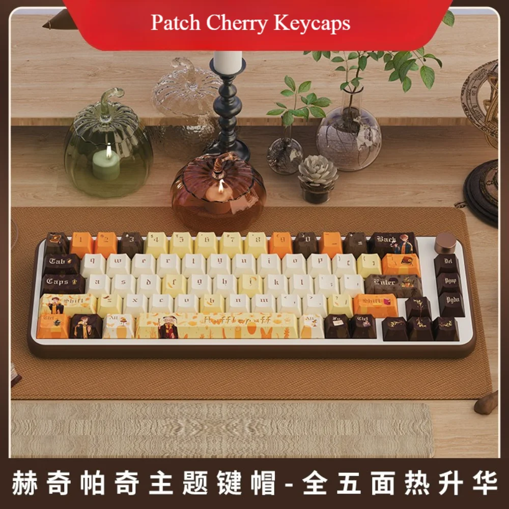 Juego de teclas Hufflepuff, 158 teclas, teclas personalizadas PBT Cherry, personalizadas para teclas de repuesto de teclado mecánico Mx Cherry - imagen 2