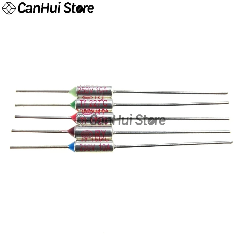 Fusible térmico TF RY 10A 15A 250V temperatura 60C 65C77C 85C 100C 110C 120C 130C 152C 165C 172C 184C 192C 200C 216C 240C 280C 300C - imagen 3