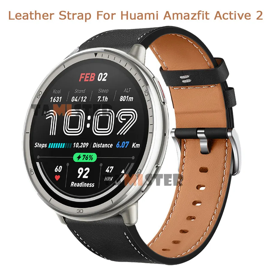 Correa de repuesto de cuero para Amazfit Active 2, Correa para reloj inteligente Huami Amazfit Active 2, accesorios