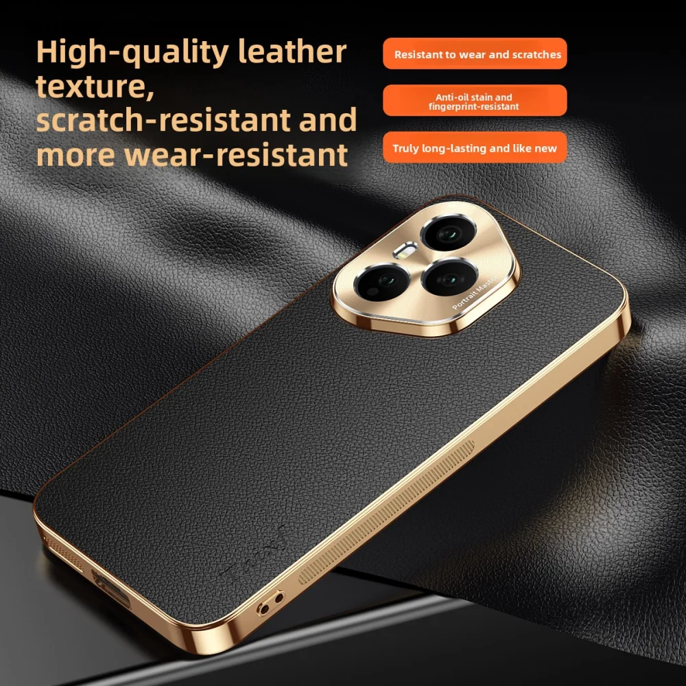 Para Huawei Honor 400 Pro funda de lujo de cuero PU revestimiento de piel lente protectora trasera funda para Honor 400 400Pro carcasa de teléfono - imagen 3