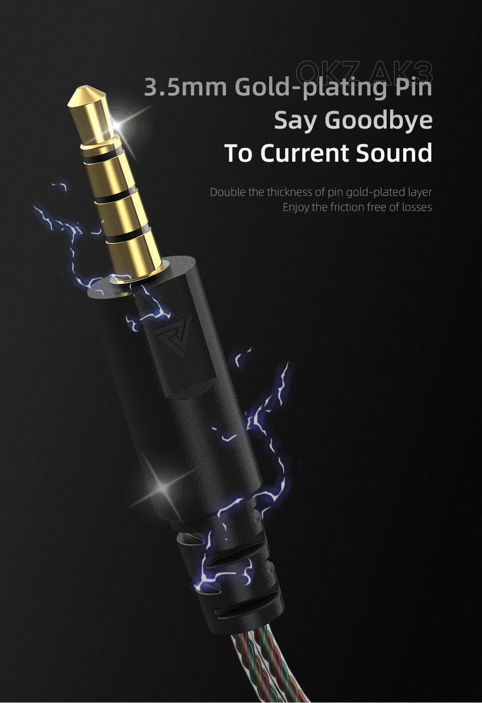 QKZ AK3 FiLe auriculares HiFi Monitor de música auriculares bajos auriculares con cable con micrófono auriculares con cancelación de ruido - imagen 5