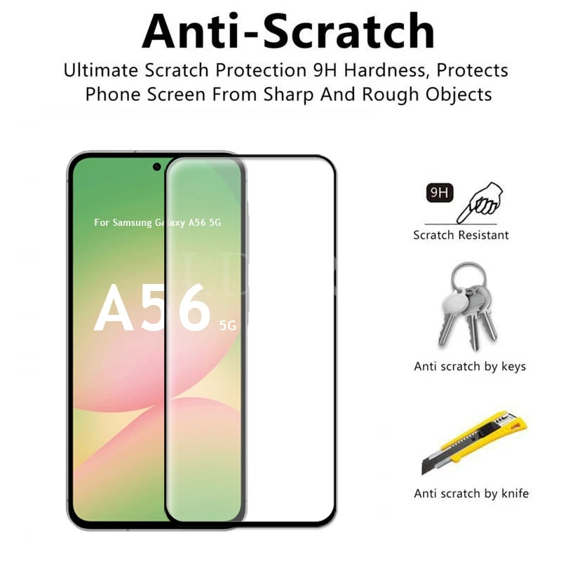 4 Pcs For Samsung Galaxy A56 Glass Samsung A56 Tempered Glass HD Flim Full Glue Screen Protector Film Galaxy A56 5G Glass - imagen 3