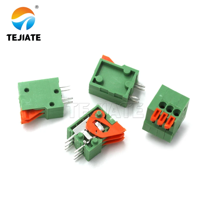 Bloque de cableado piezas, 10 KF141V-2.54MM, 2P Spring PCB, empalmable