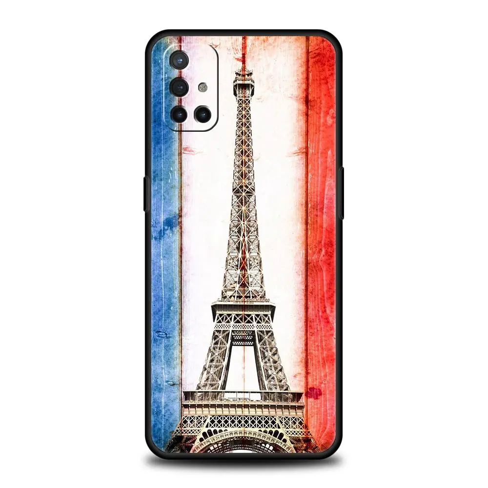 Funda de teléfono con bandera de Francia para OnePlus 10 9 8 7 7T Pro 9RT 9R 8T Nord N100 N200 N10 CE 2 5G Z funda negra suave Couqe Capa - imagen 3