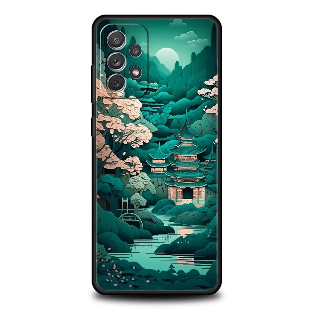 Funda de teléfono con paisaje japonés para Samsung, A51, A71, A21S, A12, A11, A15, A25, A31, A41, A32, A23, A33, A53, A73, A03S, A05S, A13, 5G, A72 - imagen 2