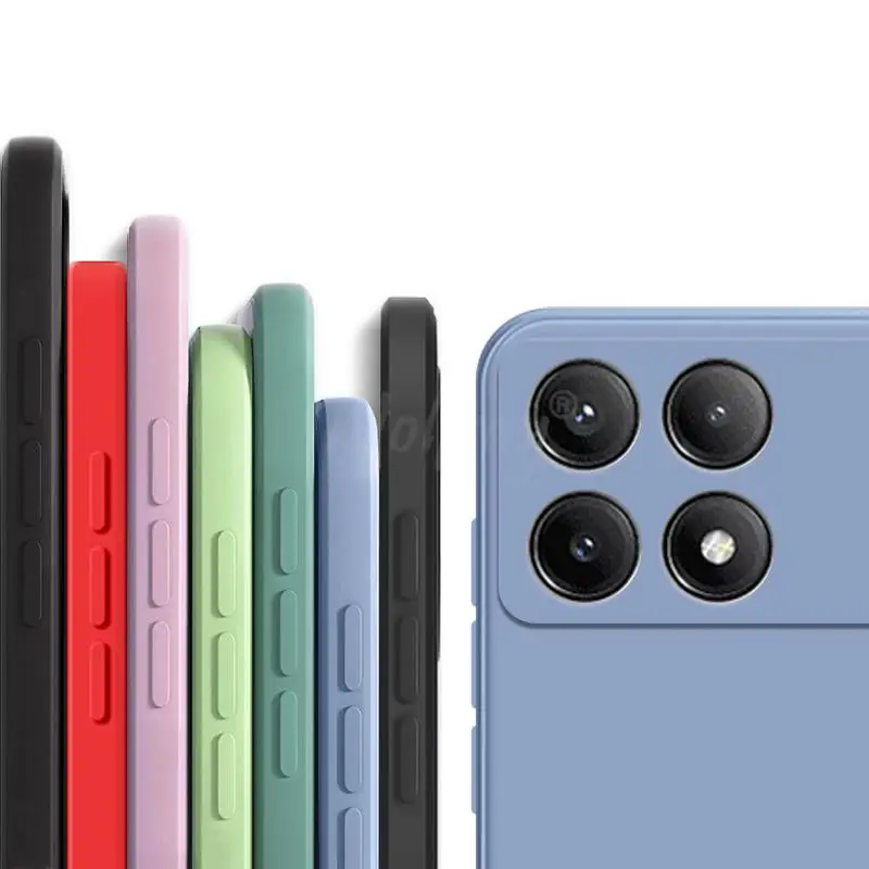 Para Xiaomi Poco F6 Pro funda de silicona líquida funda protectora de goma lisa Poco F6 Pro funda de teléfono TPU funda de Poco F6 Pro