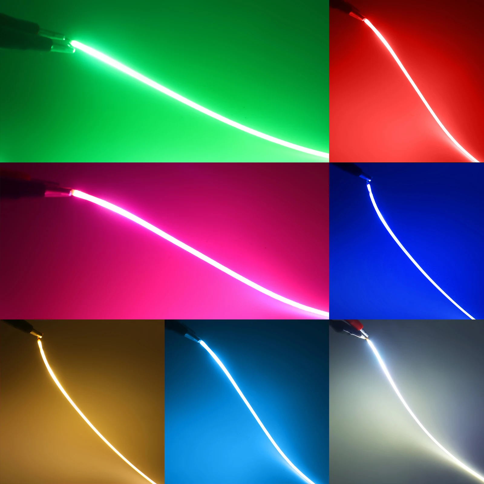 Filamento LED de corte libre Flexible DC3V 25mm 80mm 110mm 128mm 190mm 255mm 300mm bombilla Edison piezas de lámpara DIY decoración de diodo LED azul - imagen 3