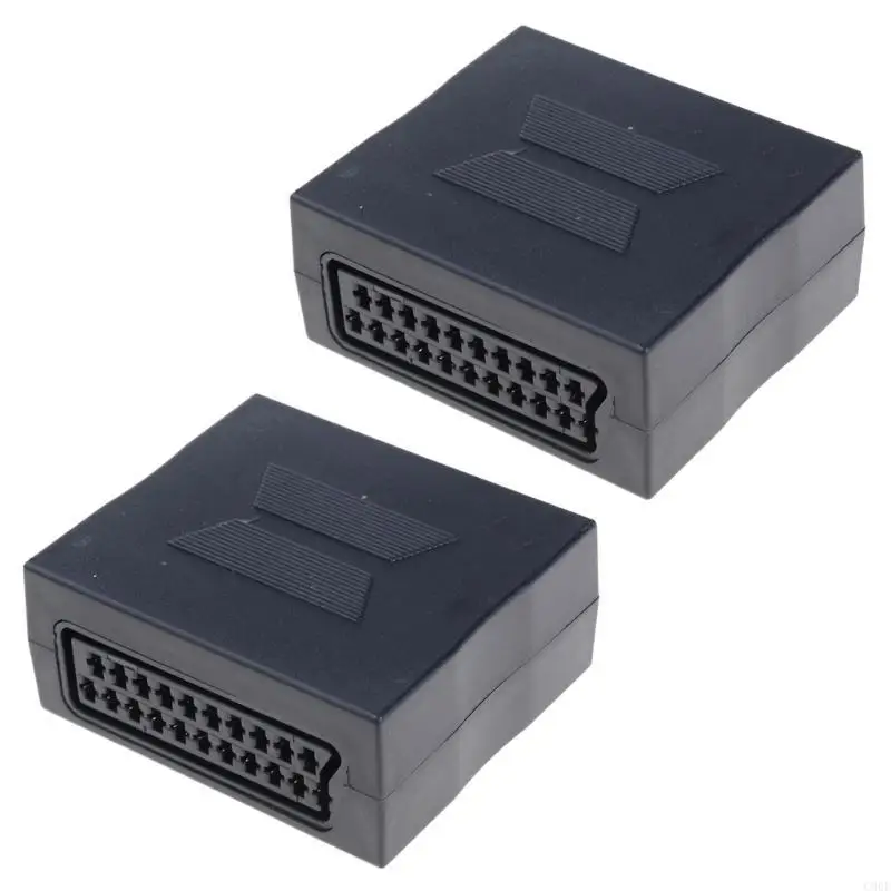 C90F eficiente 21 pines SCART Acoplador Adaptador Conector femenino a femenino para experiencia auditiva mejorada - imagen 2
