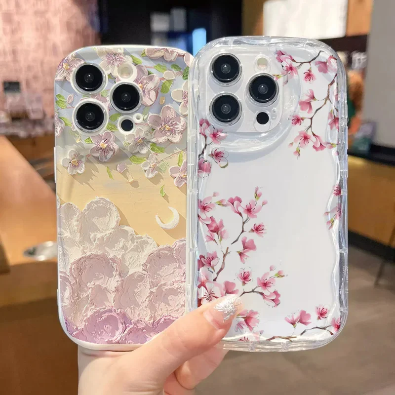 Funda para Xiaomi POCO X7 X6 X5 X3 Pro X4 NFC GT F3 F4 M3 M4 M6 F6 Pro 15 12 11 Lite 5G NE 12T 14 Pro cubierta flor crema borde ondulado - imagen 2