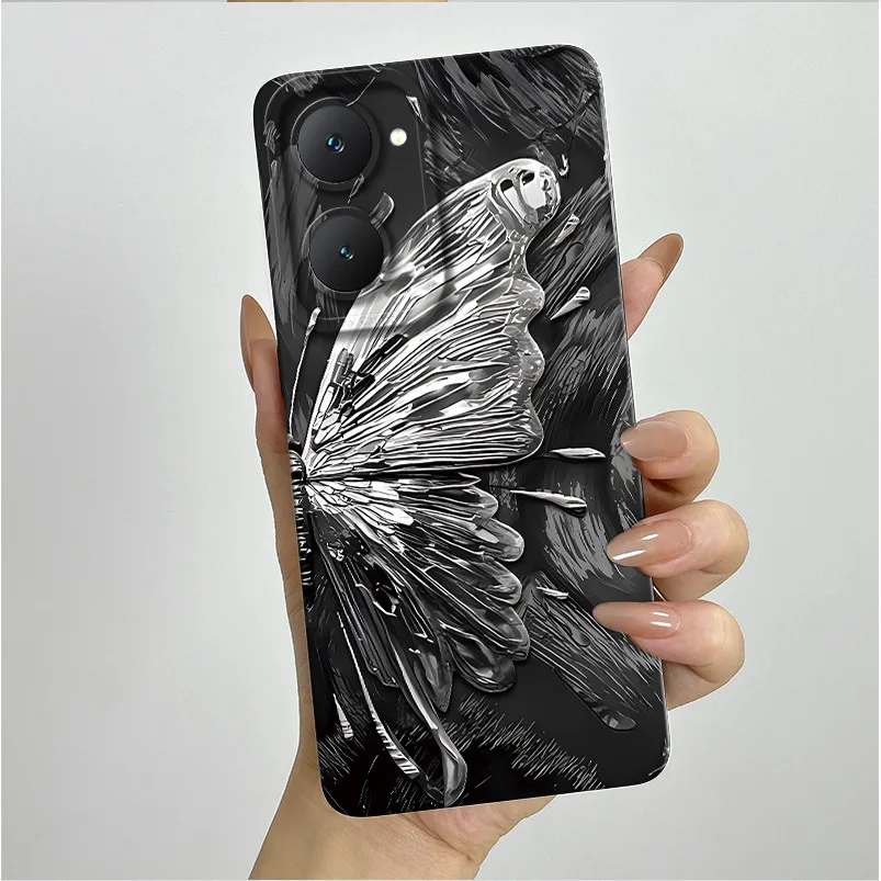 Funda de flores de mariposa para Vivo Y03, funda de silicona suave y delgada para Vivo Y03 Y03T Y18 Y18i Y28s 4G, Fundas para teléfono, bolsas - imagen 2
