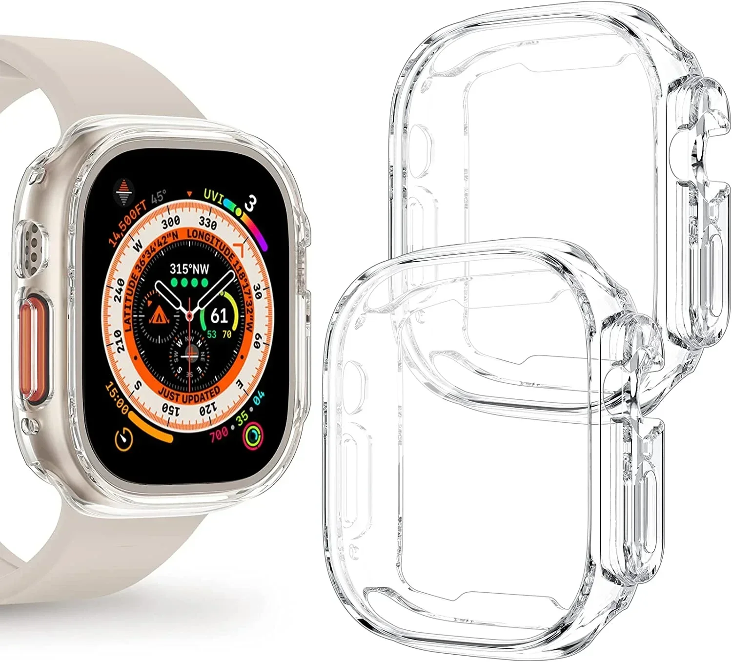 Funda transparente para Apple Watch Ultra, Protector de pantalla, 49MM, Series 9, 8, 7, SE, 6, 5, 4, 3, 45MM, 41MM, 44MM, 40MM - imagen 3