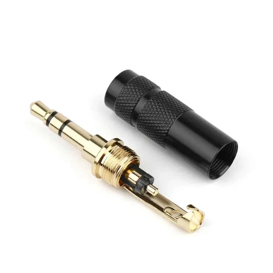 DIY 3,5mm Jack Audio enchufe 3 4 polos conector de auriculares para soldar auriculares Hifi Cable de actualización 3,5 Conector chapado en oro - imagen 5