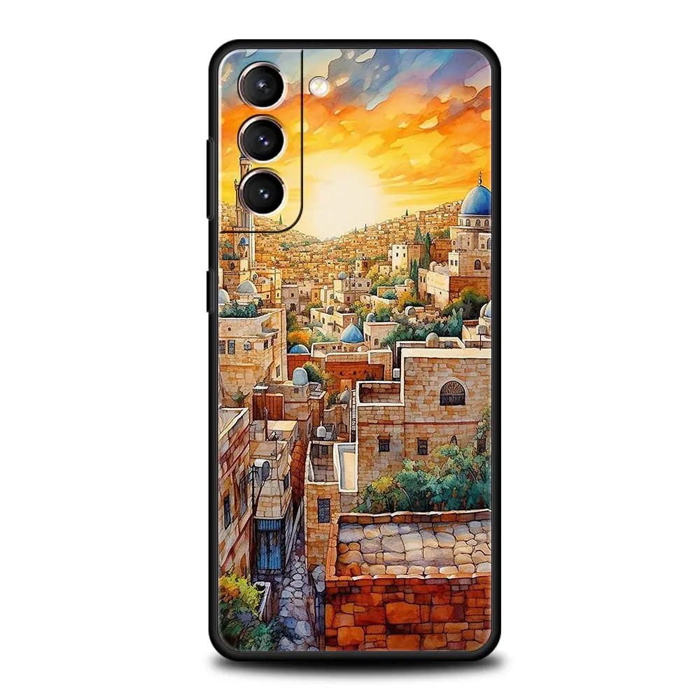 Funda de teléfono con edificio de Jerusalén para Samsung Galaxy S24 S23 S22 S20 Ultra S21 FE 5G S10 S9 Plus S10E S8 funda de silicona suave - imagen 3