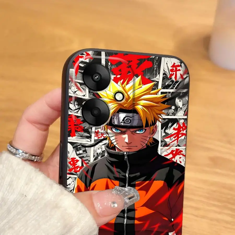 Cool Cartoon Sasuke negro suave funda de teléfono para Xiaomi Redmi 13C 10 12C A3 A1 A2 Plus A4 A5 14C K40 K80 Pro 9 - imagen 4