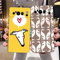 Funda de lujo para teléfono Google Pixel 10, 9, 8, 9A, 8A, 7, 7A, 6 Pro XL, 6A, 5G, funda trasera suave de TPU, Galgo Greyhound Dog