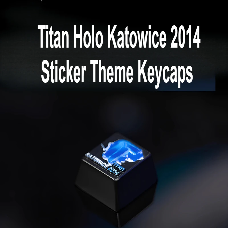 Tapa de tecla de Metal Titan Holo I Katowice 2014 pegatina tema teclas Cutom 1 pieza tapa de llave de aleación de Zinc para accesorios de teclado mecánico