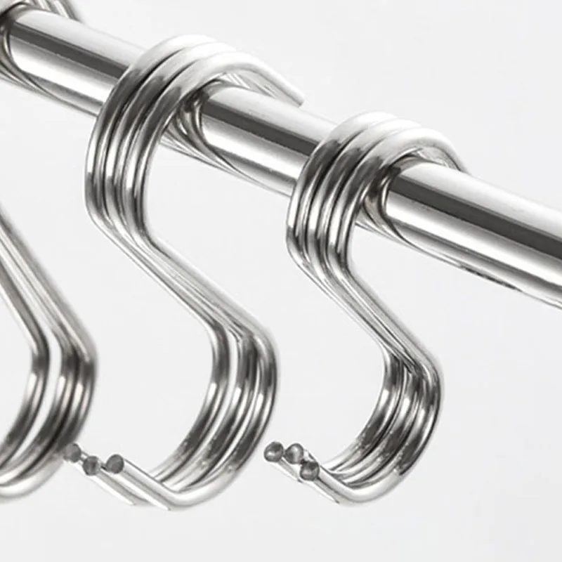 Gancho en forma de S de acero inoxidable para cocina y dormitorio, barandilla multifunción, gancho de suspensión, soporte de cierre, herramientas de almacenamiento colgantes, 5 uds. - imagen 4