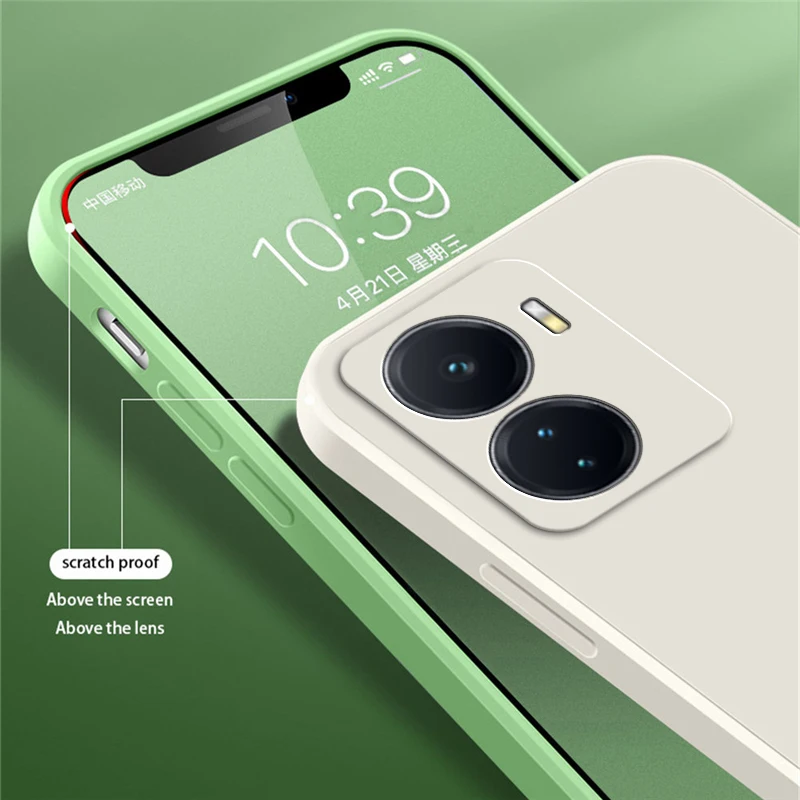 Funda de teléfono líquida cuadrada Original para VIVO iQOO Z6 Pro Z6x China 5G silicona suave 360 funda protectora trasera a prueba de golpes bolsa de armadura - imagen 5