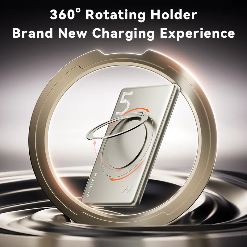 KUULAA Magsafe Power Bank 5000mAh batería magnética con soporte batería externa carga rápida para iPhone 16 15 14 13 PowerBank - imagen 2