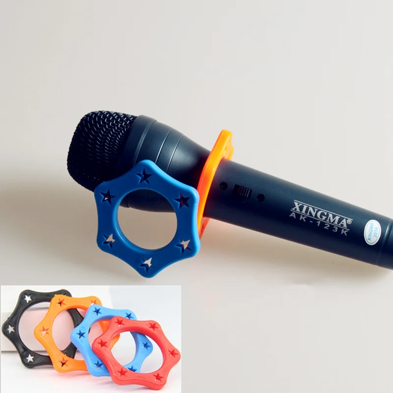 Soporte antideslizante para micrófono, anillo de rodillo para micrófonos de mano, anillos de protección antirodadura, manga, dispositivo KTV para el hogar, 2 uds.