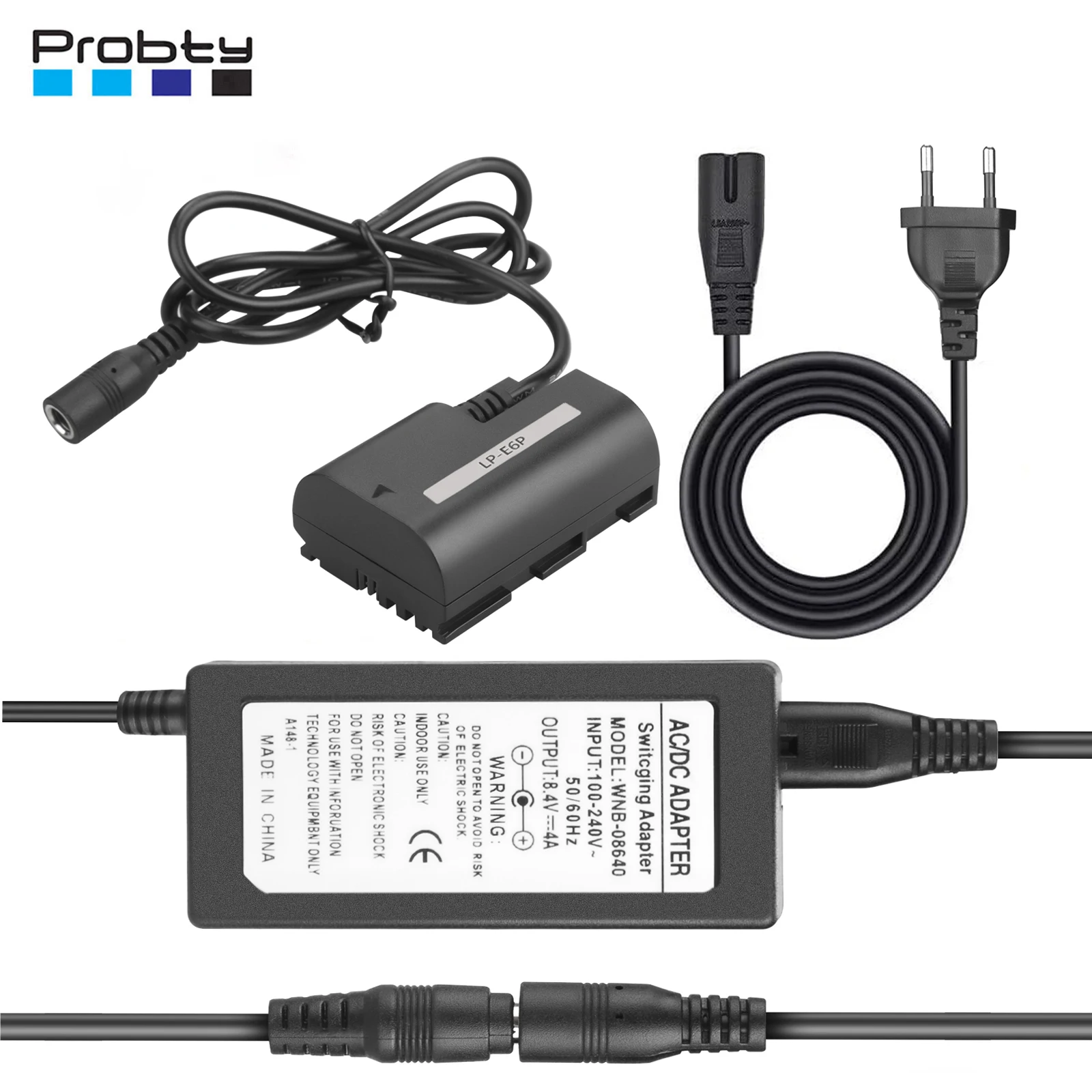 Probty LP-E6P lp e6p batería simulada ACK-E6 adaptador de corriente alterna Kit de acoplador CC para cámara CANON EOS R5 II R6 R5 R5 Mark II