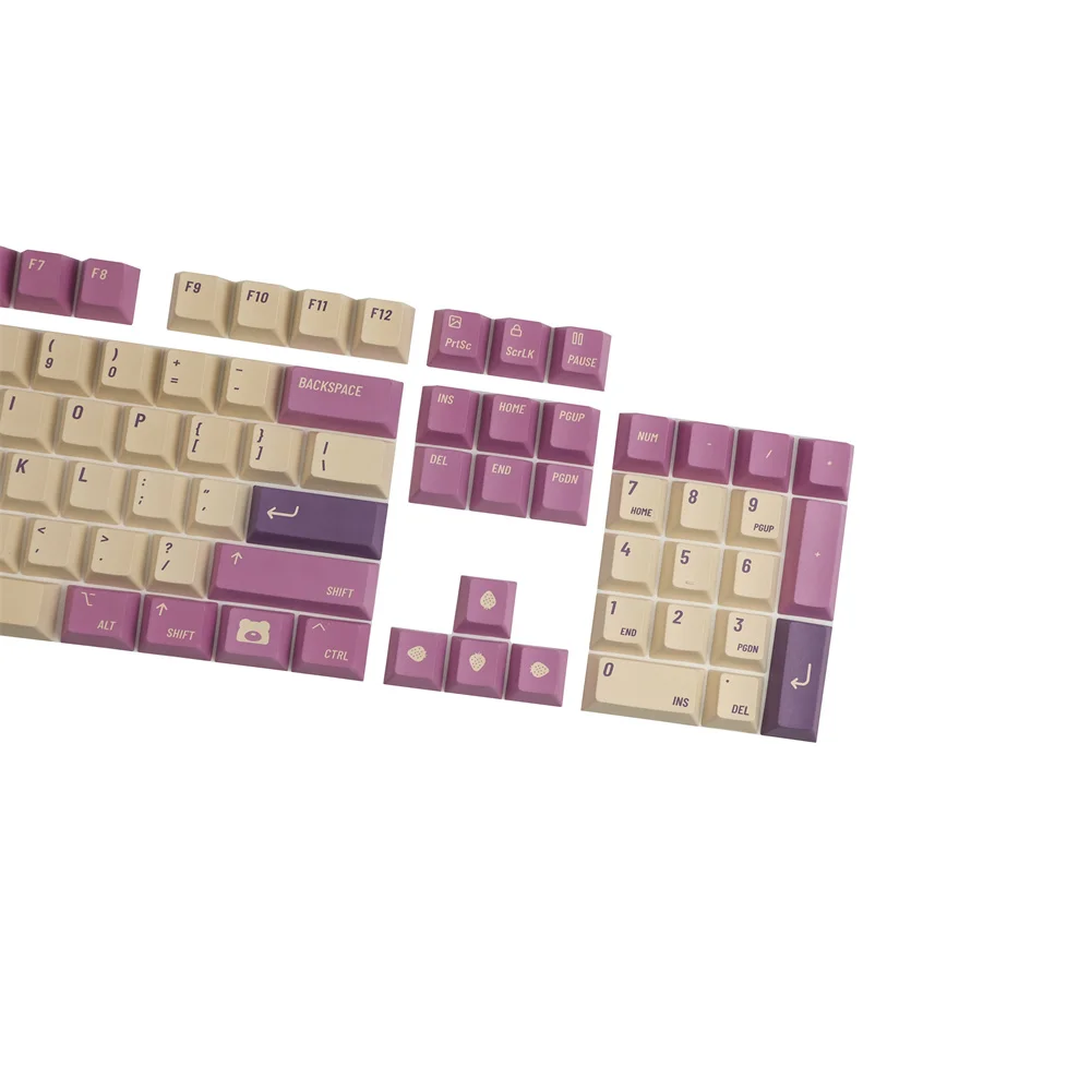 Strawberry Bear Keycap Original Cherry Profile PBT 141 teclas ISO Enter LOSTSO Bear teclado Keycap para Ke mecánico estándar 99 % - imagen 4