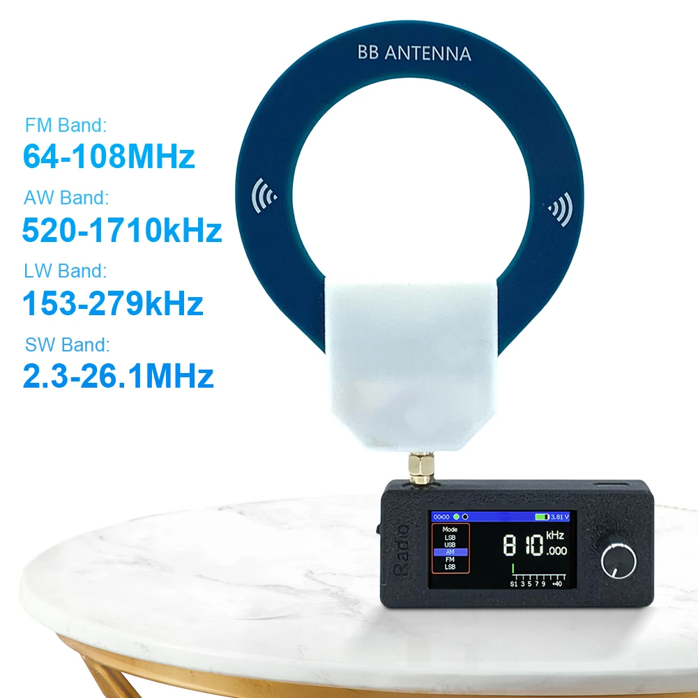 SI4732 0,5-108 mhz Radio portátil LSB USB AM FM Mini Radio de bolsillo pantalla IPS de 1,9 pulgadas receptor de Radio de todas las bandas HF SW MW VHF Radio - imagen 4