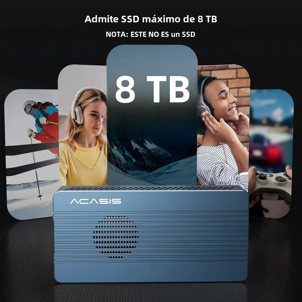 Acasis 40Gbps USB 4.0 Thunderbolt SSD Caja de unidad externa USB-C Compatible con USB 3.2/3.1/3.0 para MacBook iPad iPhon - imagen 4