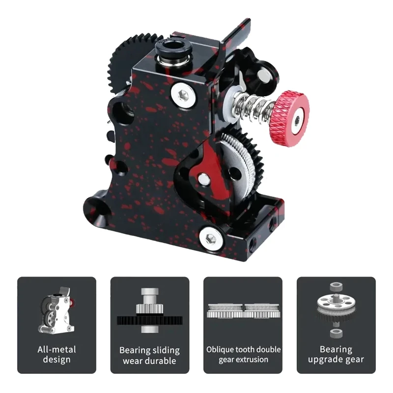 Extrusora HGX LITE 2,0 mejorada, extrusora de accionamiento POM de engranaje grande de diente helicoidal, camuflaje de doble engranaje, accesorios de impresora 3D totalmente metálicos - imagen 3