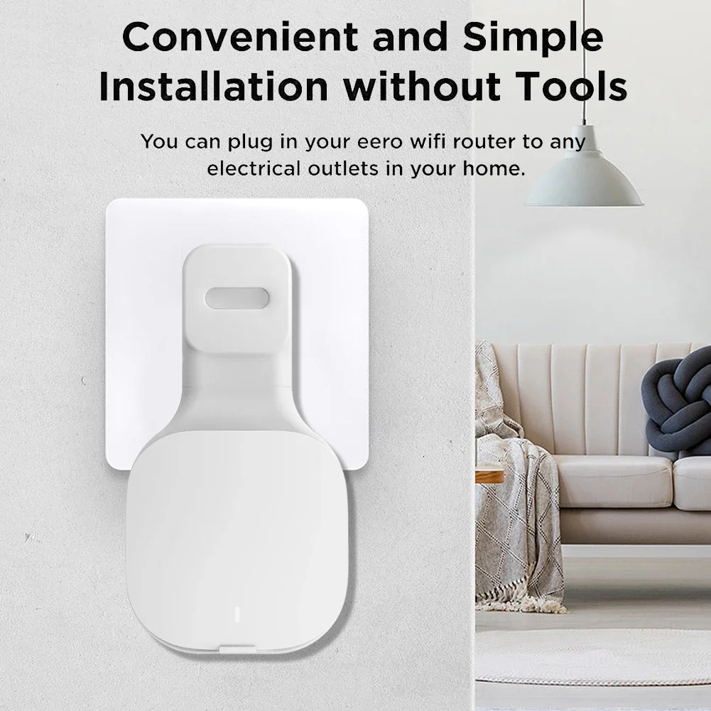 Contenedor de almacenamiento de línea de red para montaje en pared, enrutador WiFi sin perforaciones, caja de cables, enrollador de cables incorporado, equipo para enrutador WiFi Eero Mesh - imagen 4