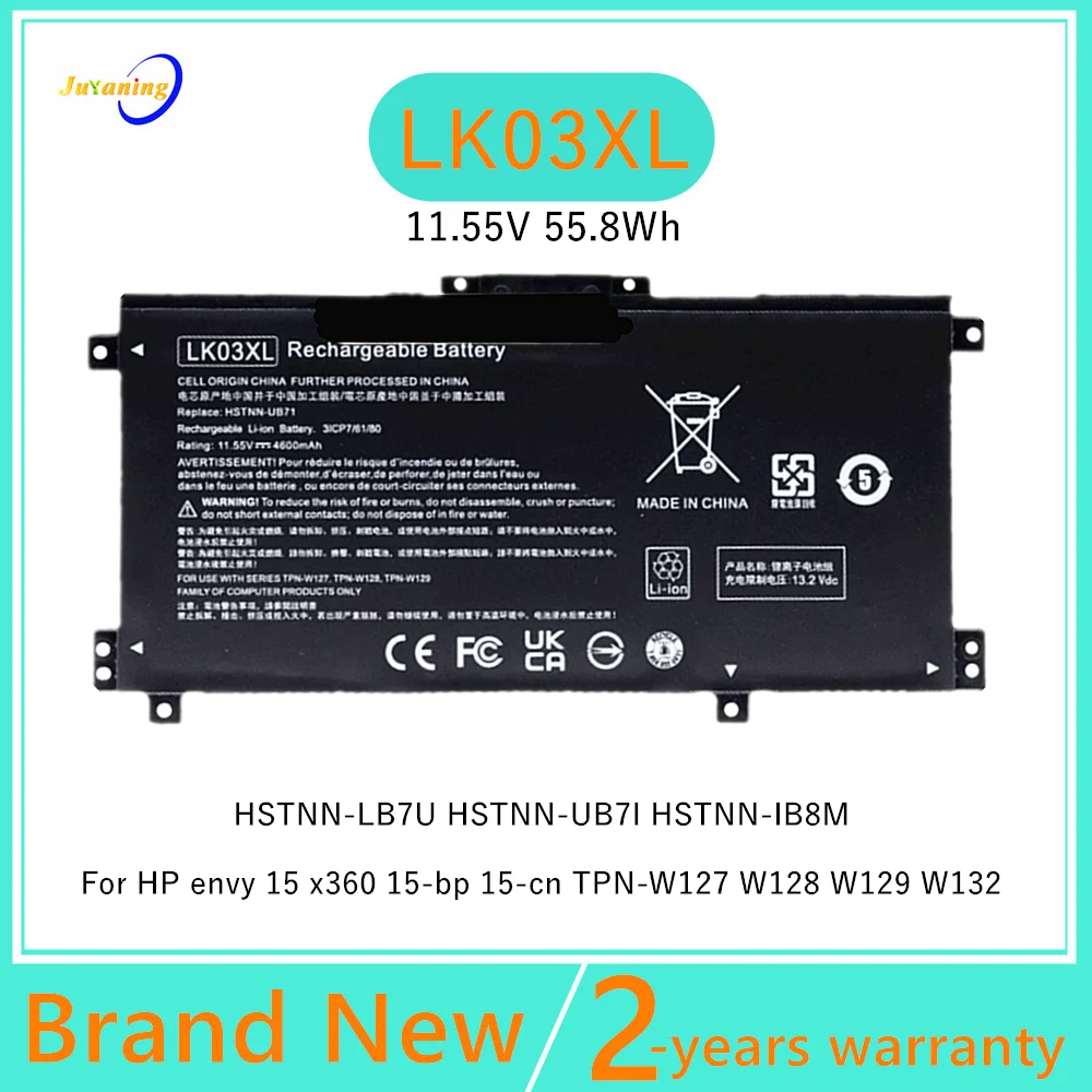 Batería de ordenador portátil LK03XL para HP Envy x360 15z Series HSTNN-LB7U HSTNN-UB7O HSTNN-UB7I HSTNN-IB8M HSTNN-LB8J TPN-W127 TPN-W128