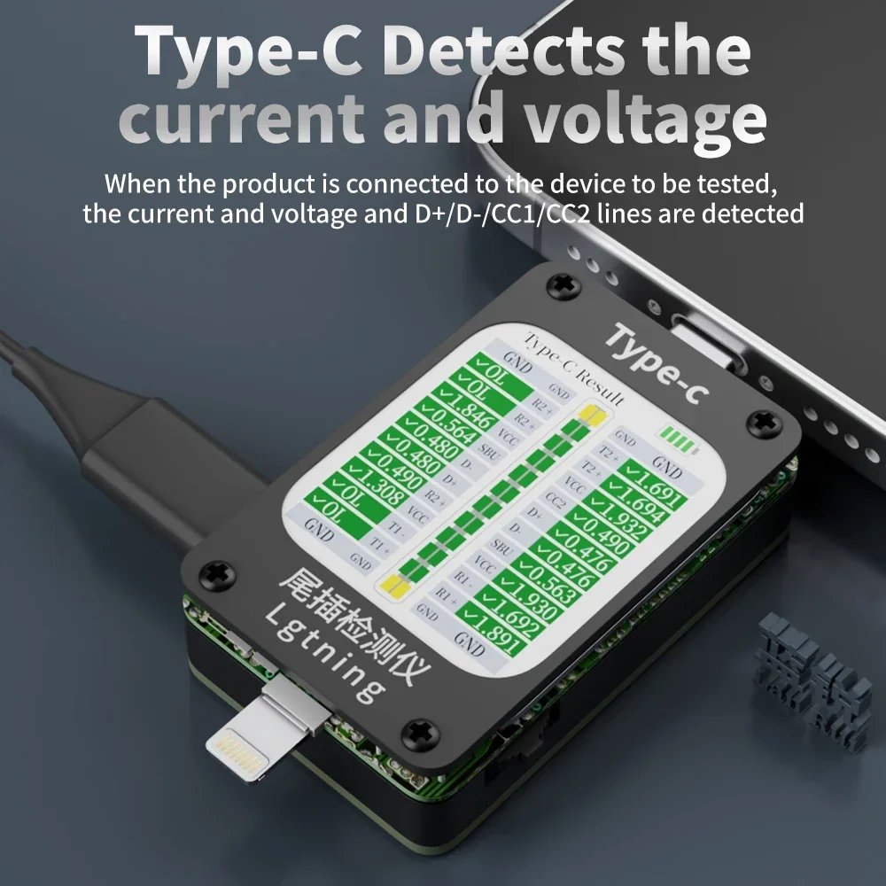 Lanrui-Detector automático de enchufe trasero SE-II, interfaz de rayos de TYPE-C para reparación de teléfono y PC, herramienta detectora de línea de voltaje actual - imagen 4