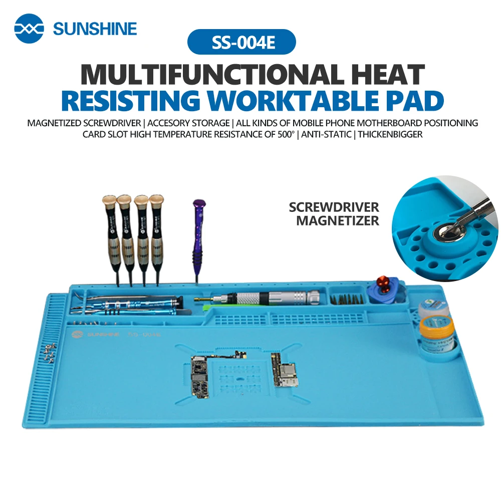 SUNSHINE SS-004E reparación multifuncional mesa de aislamiento destornillador magnetización antiestática para almacenamiento de piezas herramienta de almohadilla de reparación