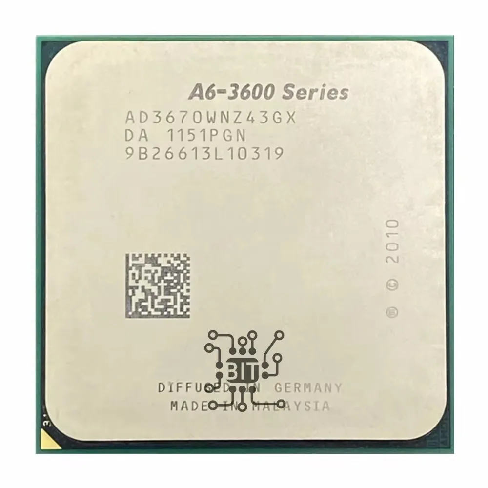 Procesador de CPU A6-Series A6 3670k 2,7 GHz Quad-Core, AD3670WNZ43GX Socket FM1