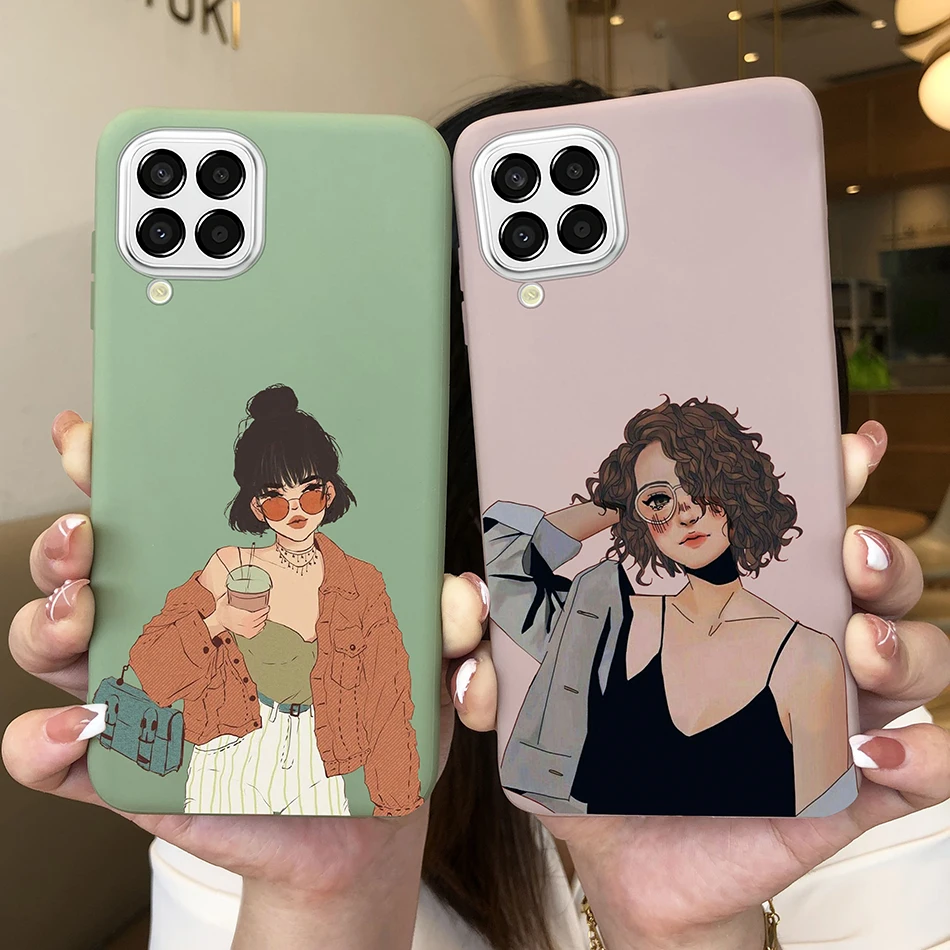 Para Samsung Galaxy M33 5G Funda corazón de dibujos animados de silicona mate a prueba de golpes Funda de teléfono para SamsungM33 GalaxyM33 M 33 Funda Shell TPU - imagen 2